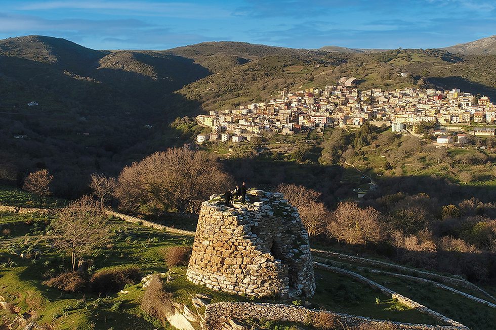 Nuraghe above the village